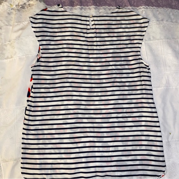 Talbots Red and Blue Animal Print and Striped Blouse SIZE MED. NEW - Picture 5 of 5